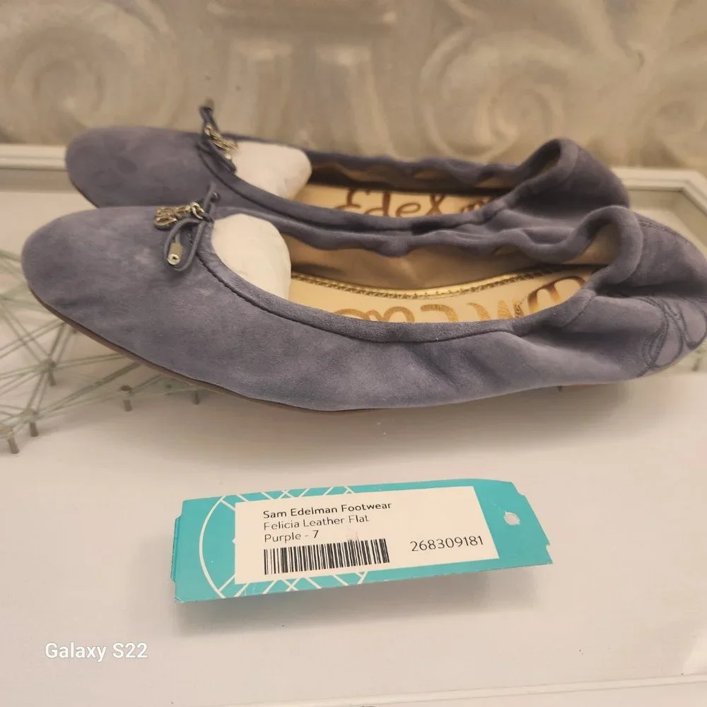 Sam Edelman "Felicia" Leather Purple Flats. NWT. Size 7 and 9 - Picture 1 of 9